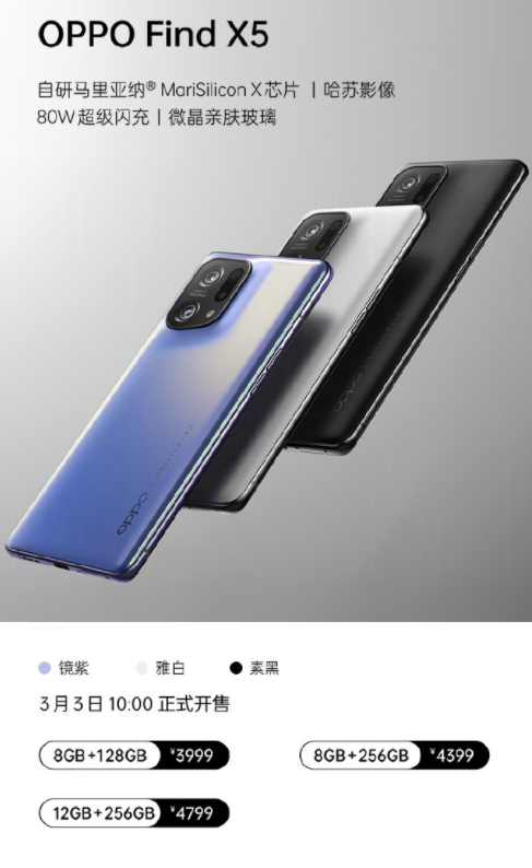 全球首发自研芯片！OPPO Find X5系列开售：3999元起