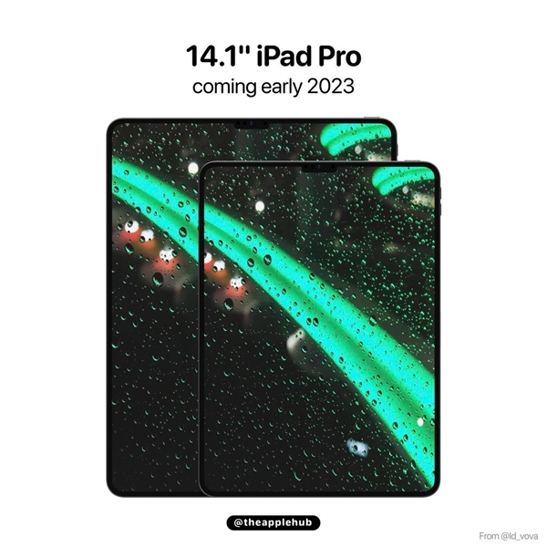 苹果史上最大号平板！新iPad Pro概念图曝光：14.1英寸超大屏