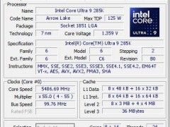 英特尔酷睿Ultra9 285K跑分曝光：P核5.5GHz，性能如何？