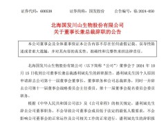 国发股份大变动！潘利斌辞去董事长兼总裁职务