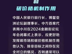 周小川强调：如何有效运用碳市场与碳价格机制？