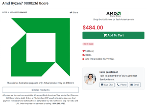 AMD锐龙7 9800X3D曝光：新一代游戏神U售价484美元？