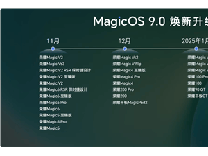 榮耀MagicOS 9.0公測在即，Magic5等12款機型11月率先嘗鮮！