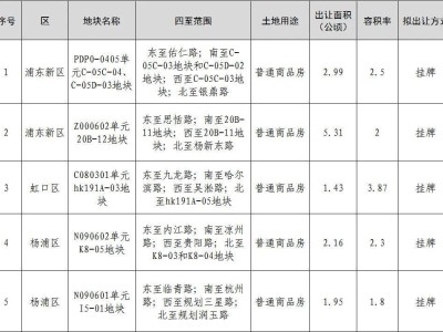 上海第七批集中供地出炉，10幅地块跨7区引关注！