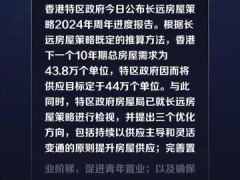 香港未来10年目标供应44万个房屋单位