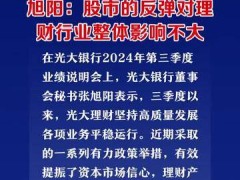 光大银行董事会秘书张旭阳：股市的反弹对理财行业整体影响不大