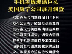 欧盟反垄断监管机构对手机盖板玻璃巨头美国康宁公司展开调查