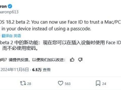 苹果iOS 18.2 Beta 2更新：Face ID可验证信任电脑，提升用户体验！