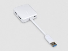 树莓派官方发布USB 3集线器：一分四接口，支持辅助供电，仅售12美元！