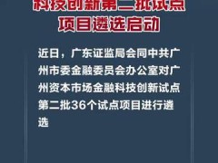 广州资本市场金融科技创新第二批试点项目遴选启动