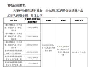 建信理财大动作：0.01元起购理财产品，普惠金融新尝试！