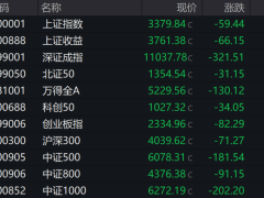 A股收跌，创指创逾1个月最大跌幅，房地产、固态电池上涨，恒科指较10月高点下跌20%