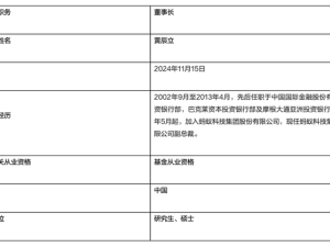 天弘基金迎來新掌門人：黃辰立接棒董事長，曾任螞蟻科技副總裁