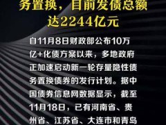 多地启动新一轮隐性债务置换，目前发债总额达2244亿元