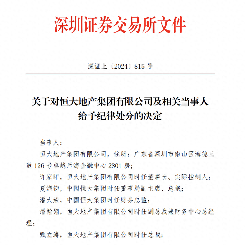 深交所处分公告示意图