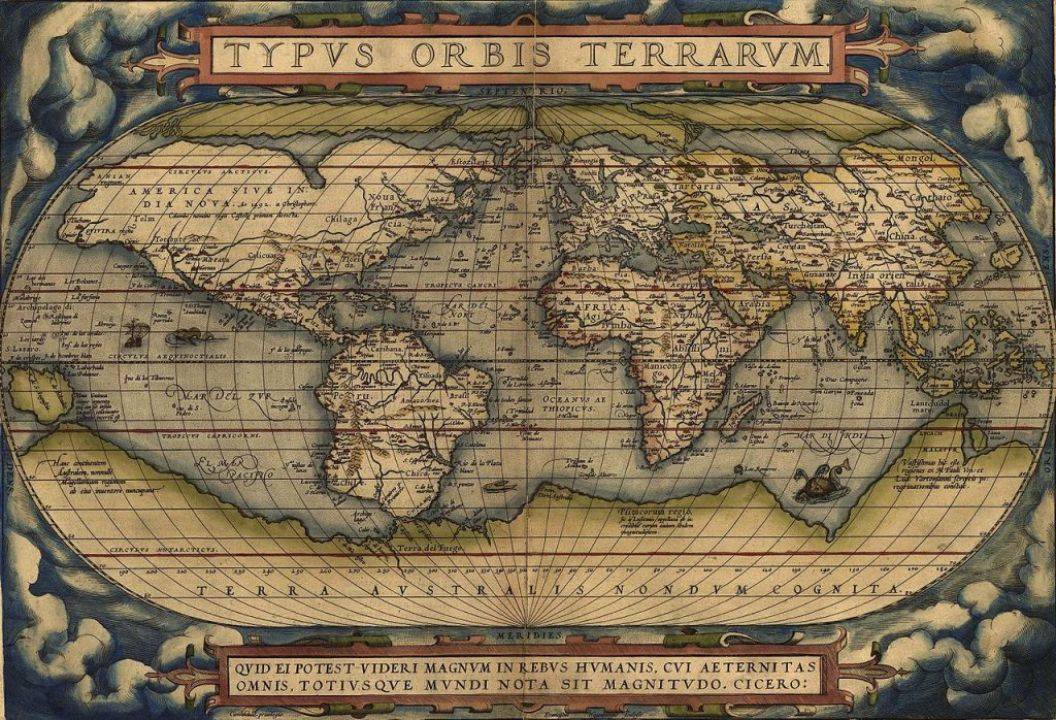 Ortelius 世界地图 Typvs Orbis Terrarvm, 1570