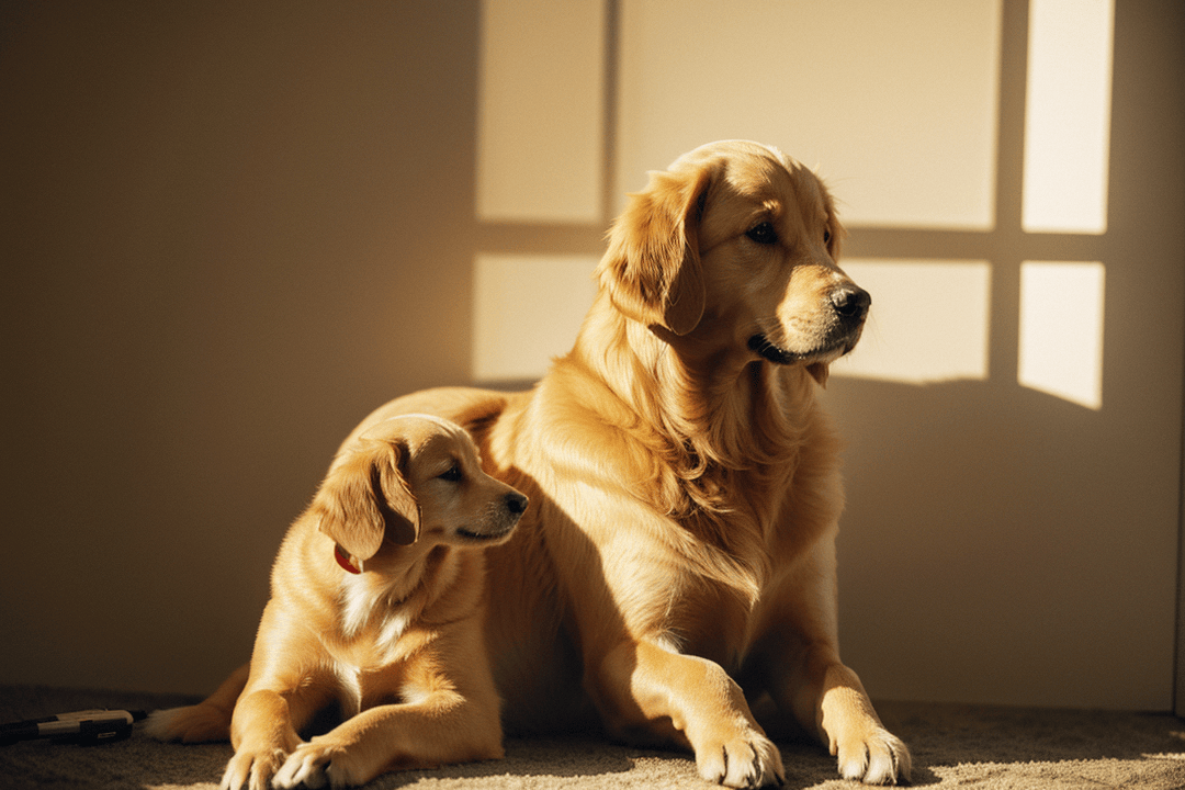 金毛犬与主人互动