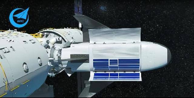 昊龙货运航天飞机对接空间站动画示意图