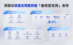 阿里云轻量应用服务器全新升级，「通用型实例」峰值带宽高达200Mbps
