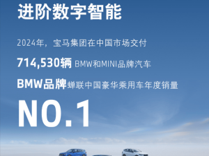 宝马2024年中国豪华车销量再夺冠，新能源车型销量增长7.7%