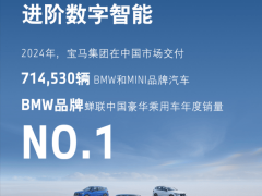 寶馬2024年中國豪華車銷量再奪冠，新能源車型銷量增長7.7%