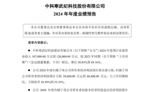 寒武纪2024年营收大增，但净利润预计仍亏损3.96亿至4.84亿