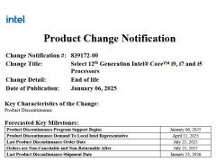 英特爾12代Alder Lake移動處理器即將退場，后續產品已接力