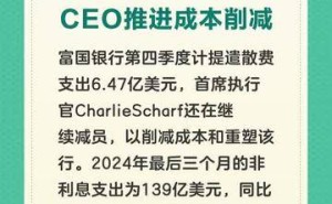 富国银行裁员计提6.47亿遣散费，CEO力推成本削减计划