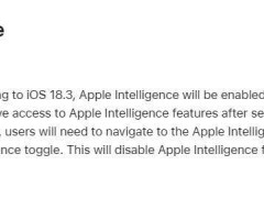 苹果iOS 18.3新版本将默认开启Apple Intelligence，用户可自行选择关闭