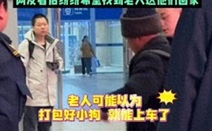 老人为宠物狗放弃高铁，背狗离开车站，网友：这才是真正的陪伴！