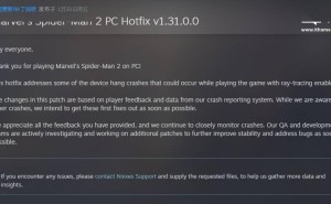 《漫威蜘蛛侠2》PC版发售遇挫，紧急热更v1.31.0.0修复崩溃问题