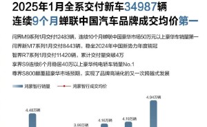 鸿蒙智行1月交付量破三万，四款车型齐发力冲刺百万目标