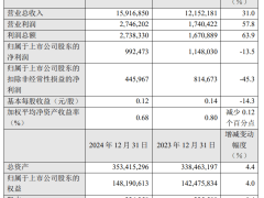 中芯国际2024Q4净利9.92亿，营收增三成，净利为何下滑13.5%？