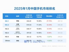 2025年1月中國手機(jī)市場激活量排行：華為領(lǐng)跑，小米增速狂飆