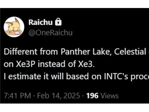 Intel下代Celestial獨顯曝光：Xe3P架構，內部代工生產引關注