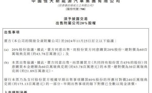 恒大汽車6000萬瑞典克朗出售NEVS子公司20%股權(quán)，目標(biāo)公司變聯(lián)營(yíng)