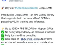 DeepSeek再開源力作：FP8通用矩陣乘法庫DeepGEMM助力AI高效運(yùn)算