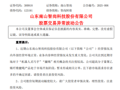 南山智尚股价翻倍后发声：机器人腱绳业务尚未形成订单，机构热情依旧高涨？