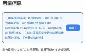 DeepSeek夜间特惠：API调用费半价起，夜间高效又省钱！