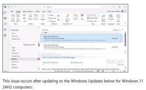 Win11 24H2更新后經典版Outlook拖拽故障，微軟發布修復方案