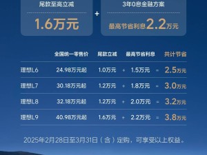 理想L系列限时优惠来袭，购车立省最高3.8万，金融方案超划算！