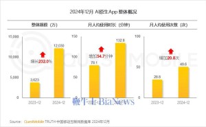 2024全网月活用户破12亿，AI应用成黑马领跑增速！