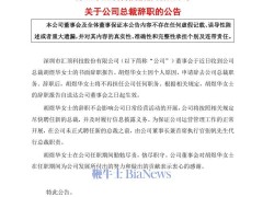 匯頂科技總裁胡煜華辭職，張帆暫代行總裁職責