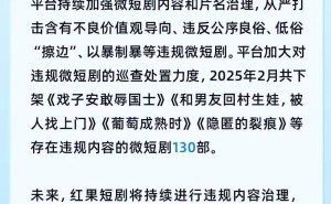 红果平台重拳出击，2月违规短剧下架量达130部