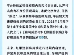 紅果短劇嚴打違規內容，2月下架違規微短劇數量降至130部