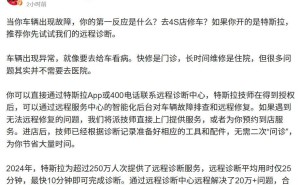 特斯拉2024年远程诊断服务超250万人次，高效便捷引领汽车维修新风尚