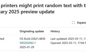 微软更新致Win10/11打印机乱码，已发临时解决方案