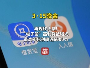 電子簽成高利貸新馬甲？315晚會揭秘年化利率近6000%陷阱