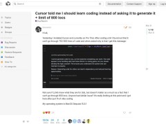 Cursor AI也任性？開發(fā)者求助遭拒，竟被勸自行學(xué)習(xí)編程