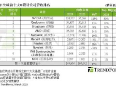 2024年全球IC设计十强营收大增，英伟达领跑AI芯片市场